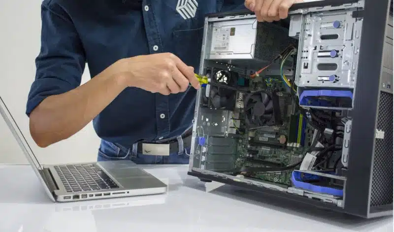 a pc technician installing a cpu