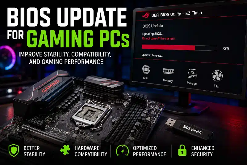 Gaming motherboard BIOS update screen