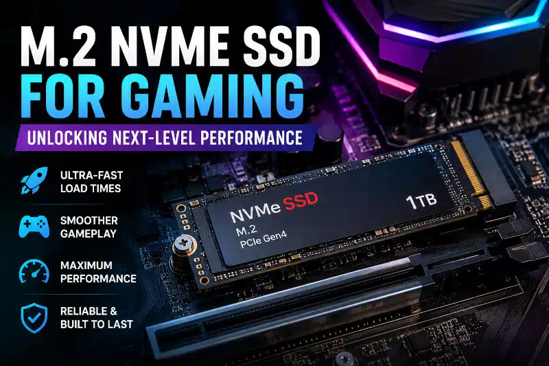 M.2 NVME SSD installed on gaming motherboard